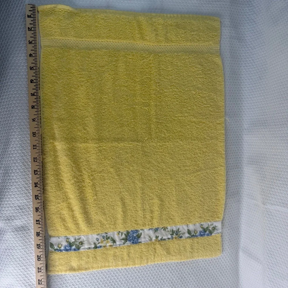 Vintage Ralph Lauren & St Marys Hand Towel Set 6pc Daffodil Yellow Floral USA